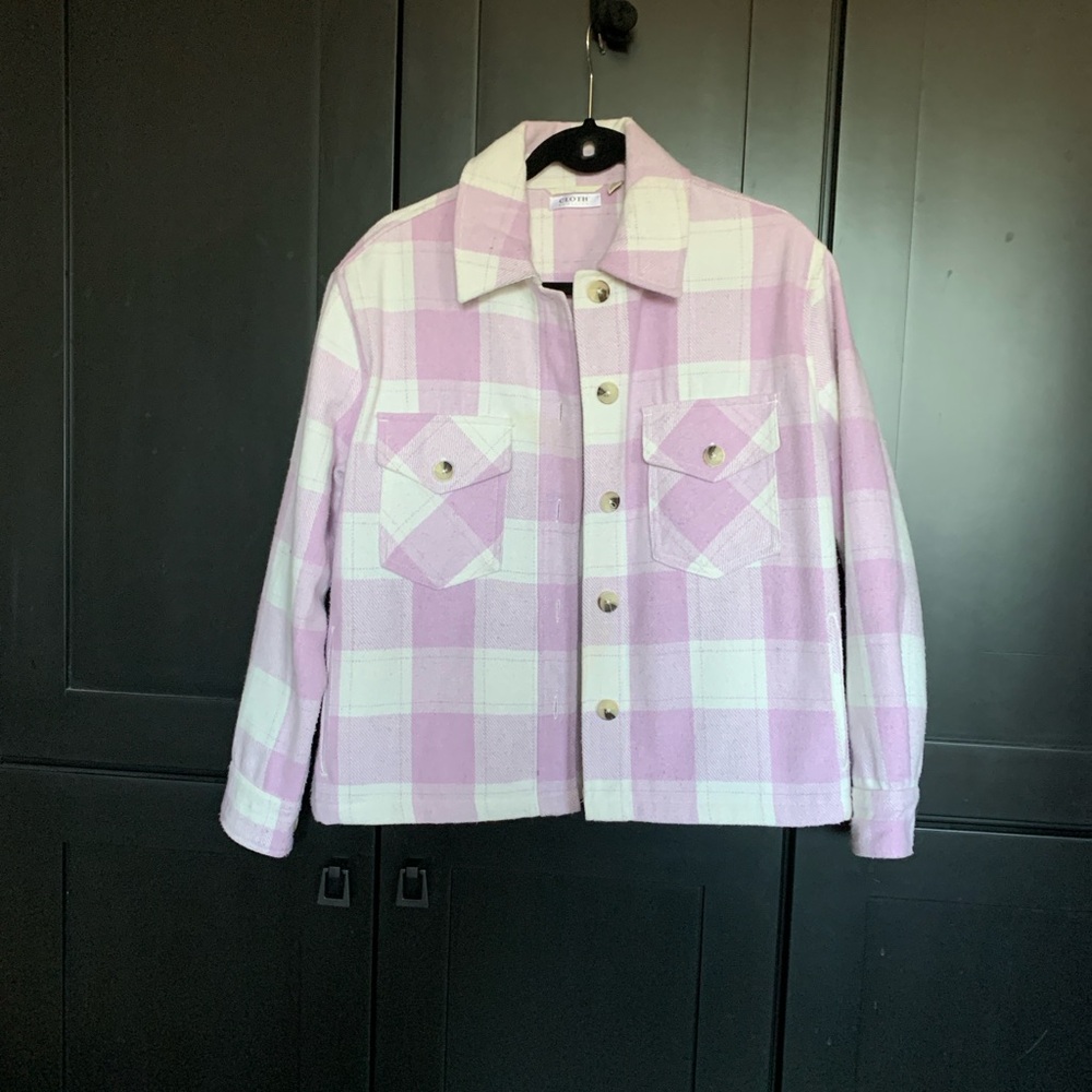 Cloth Pink and White Plaid Jacket M